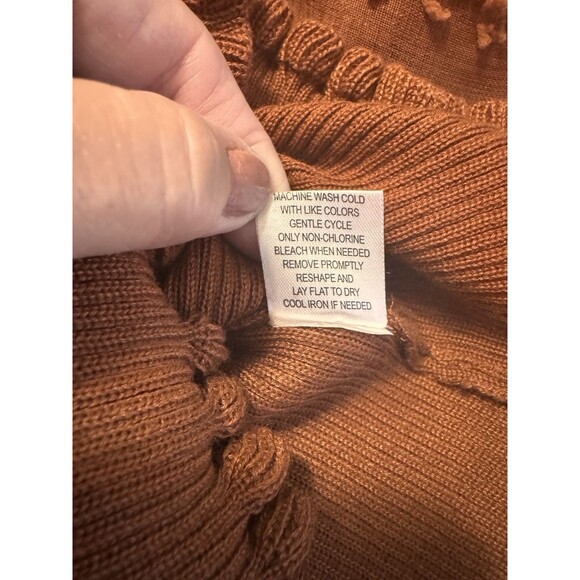 Almost Famous puff gauze sleeve sweater Mock Turtleneck M Bronze - Picture 9 of 12